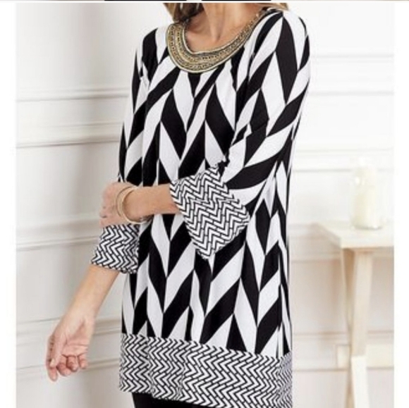 Anthony Richards Stripes Embellished Top - Picture 7 of 10